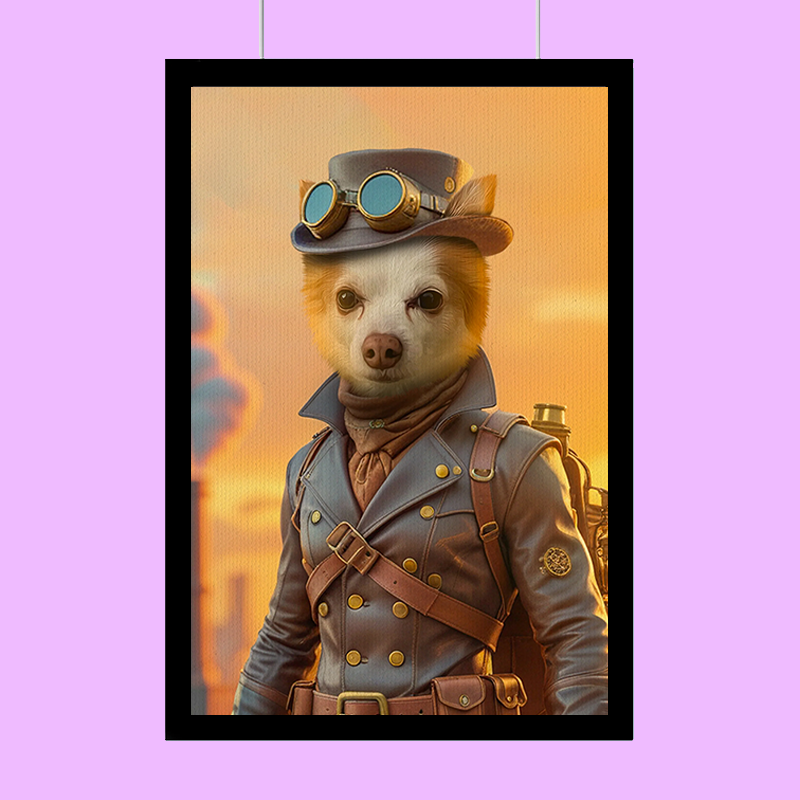 Steampunk Pet Portrait - Custom Pet Portrait